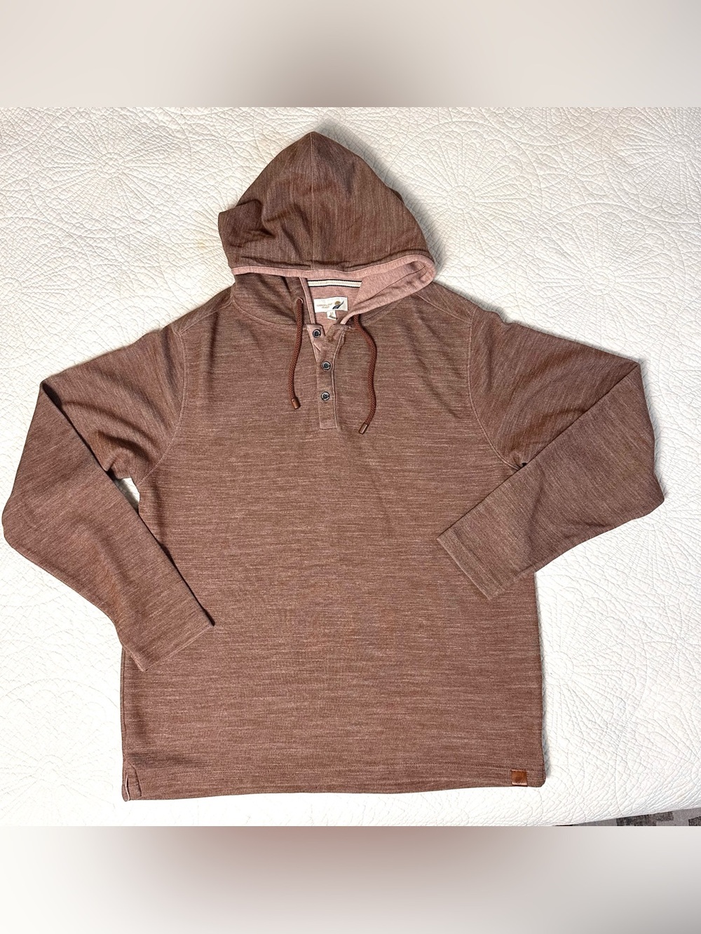 Fundamental Coast Montauk Hooded Henley Pullover Mens Medium